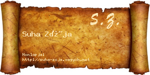 Suha Zója névjegykártya